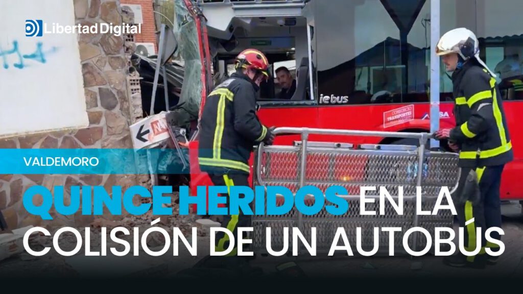 La colisión de un autobús en Valdemoro deja quince heridos